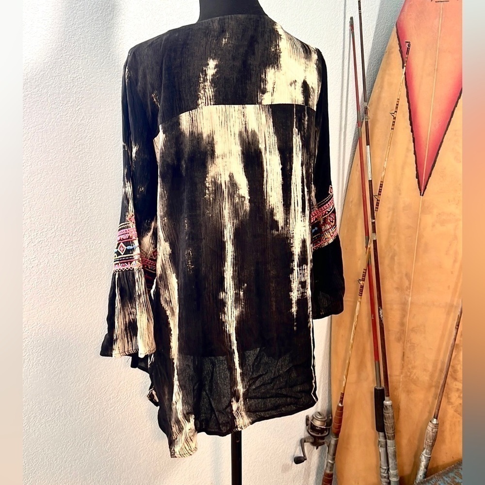 Calessa, Gorgeous Tie-Dye Woven Top, Tunic Style, Excellent Condition, S - Picture 10 of 14